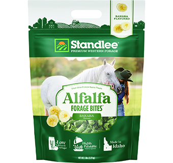 STANDLEE PREMIUM WESTERN FORAGE ALFALFA FORAGE BITES BANANA FLAVORED 5LB 1/PKG