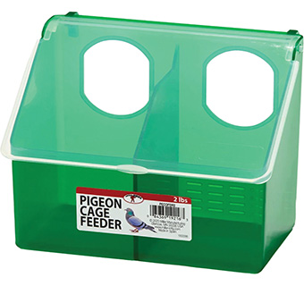 LITTLE GIANT® PIGEON CAGE FEEDER 2 HOLE GREEN 2 LB 1/PKG