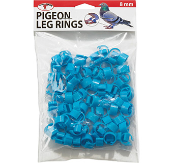 LITTLE GIANT® PIGEON LEG RINGS BLUE 8 MM 100/PKG