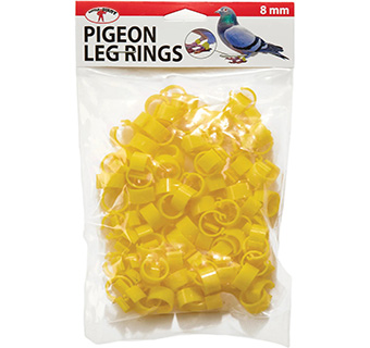 LITTLE GIANT® PIGEON LEG RINGS YELLOW 8 MM 100/PKG