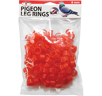 LITTLE GIANT® PIGEON LEG RINGS RED 8 MM 100/PKG