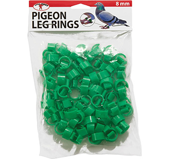 LITTLE GIANT® PIGEON LEG RINGS GREEN 8 MM 100/PKG