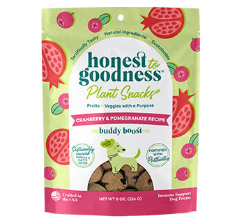 HONEST TO GOODNESS PLANT SNACKS BUDDY BOOST CRAN & POMEGRANATE DOG TREATS 8 OZ