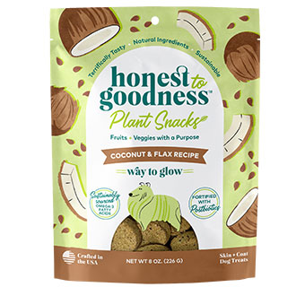 HONEST TO GOODNESS PLANT SNACKS WAY TO GLOW COCONUT & FLAX DOG TREATS 8OZ