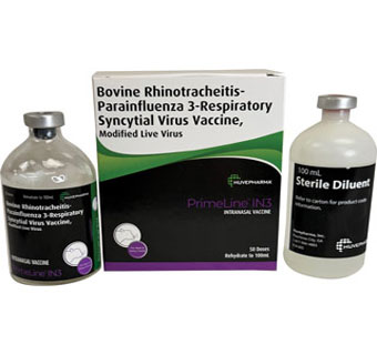 PRIMELINE® IN3 INTRANASAL CATTLE RESPIRATORY VACCINE 50 DOSE 1000 ML