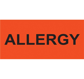 ALLERGY LABEL 2 IN X 1 IN 520/PKG