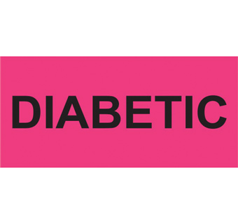 DIABETIC LABEL 2 IN X 1 IN 520/PKG