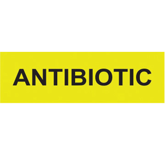 ANTIBIOTIC LABEL 1-1/2 IN X 1/2 IN 500/PKG