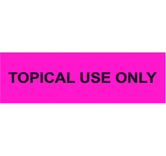 TOPICAL USE ONLY LABEL 1-1/2 IN X 1/2 IN 500/PKG