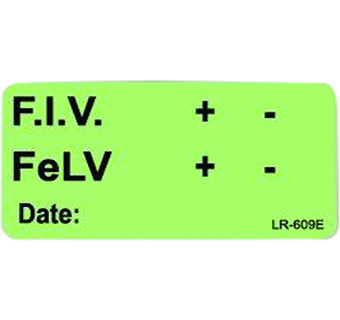 F.I.V./FELV TEST LAB RESULT STICKER 2-1/2 IN X 7/8 IN 500/PKG