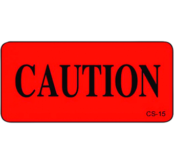 CAGE STICKER CAUTION 1-3/4 IN X 7/8 IN 500/PKG