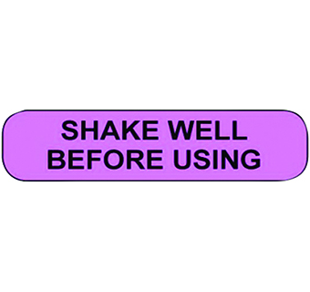 MEDICATION INTRUCTION STICKER SHAKE WELL BEFORE USING 1-1/2 IN X 3/8IN 500/PKG