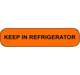 MEDICATION INTRUCTION STICKER KEEP IN REFRIGERATOR 1-1/2 IN X 3/8 IN 500/PKG