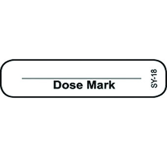 SYRINGE LABEL DOSAGE LINE CLEAR 1-1/2 IN X 3/8 IN 500/PKG