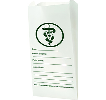 STANDARD PRESCRIPTION BAG W/ VETERINARY CADUCEUS 5 IN X 2 IN X 10 IN 250/PKG