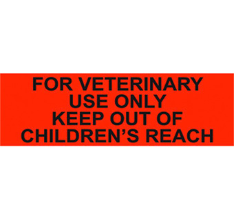 FOR VETERINARY USE ONLY LABEL 1-1/2 IN X 1/2 IN 500/PKG