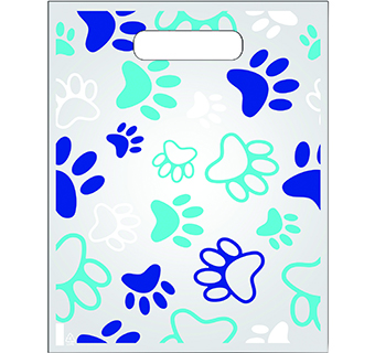 SCATTER PRINT CLEAR PLASTIC TOTE BAG 9 IN X 12 IN 100/PKG