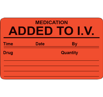 MEDICATION ADDED TO I.V. LABEL 500/PKG