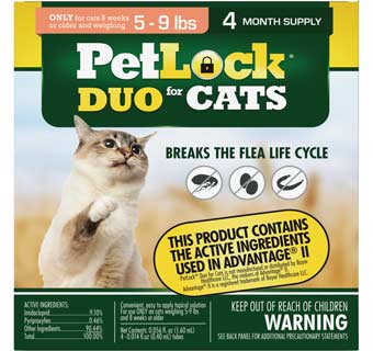 PETLOCK® DUO FLEA PROTECTION FOR SMALL CATS (5-9 LB) 4/PKG