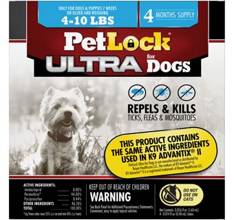 PETLOCK® ULTRA FLEA AND TICK FOR SMALL DOGS 4-10 LB 4/PKG