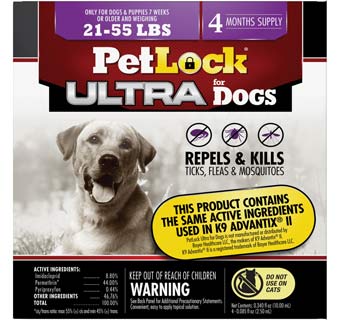 PETLOCK® ULTRA FLEA AND TICK FOR LARGE DOGS 21-55 LB 4/PKG
