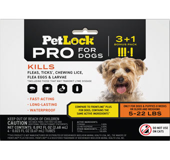 PETLOCK® PRO FLEA AND TICK FOR DOGS 5-22 LB 4/PKG