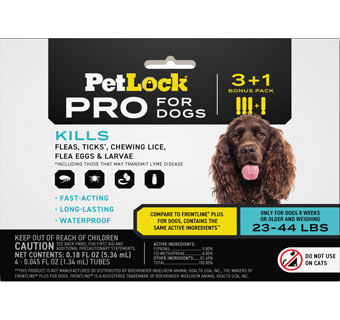 PETLOCK® PRO FLEA AND TICK FOR DOGS 23-44LB 4/PKG
