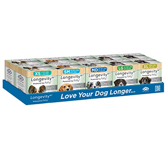 LONGEVITY 15™ HEALTH SUPPLEMENT FOR DOGS DISPLAY 10/PKG