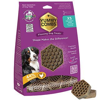 YUMMY COMBS® CHICKEN DENTAL DOG TREATS XS ADULT 5.5-12 LB 12 OZ 1/PKG