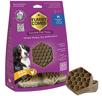 YUMMY COMBS® CHICKEN DENTAL DOG TREATS MEDIUM ADULT 26-50 LB 12 OZ 1/PKG