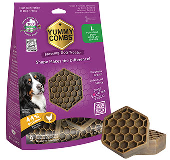 YUMMY COMBS® CHICKEN DENTAL DOG TREATS LARGE ADULT 51-100 LB 12 OZ 1/PKG