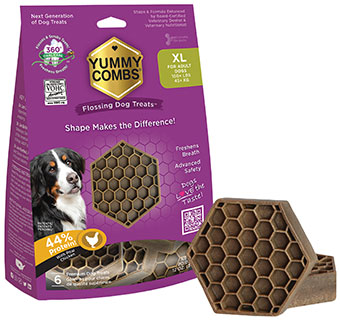YUMMY COMBS® CHICKEN DENTAL DOG TREATS XL ADULT 100 LB+ 12 OZ 1/PKG