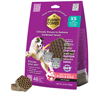 YUMMY COMBS® FISH & EGG DENTAL DOG TREATS XS ADULT 5.5-12 LB 12 OZ 1/PKG