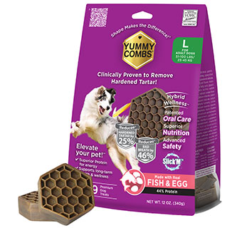 YUMMY COMBS® FISH & EGG DENTAL DOG TREATS LARGE ADULT 51-100 LB 12 OZ 1/PKG