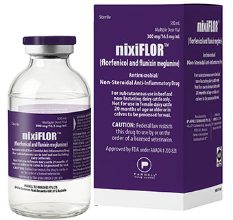 NIXIFLOR® (FLORFENICOL AND FLUNIXIN MEGLUMINE) 300 MG/16.5 MG/ML 500 ML (RX)