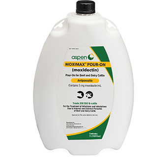 MOXIMAX™ POUR-ON (MOXIDECTIN) FOR BEEF AND DAIRY CATTLE 5 LITER 1/PKG