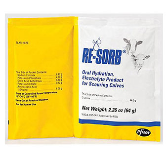 RE-SORB® CALF ORAL HYDRATION ELECTROLYTE POWDER 2.26 OZ (64 G) 1/PKG