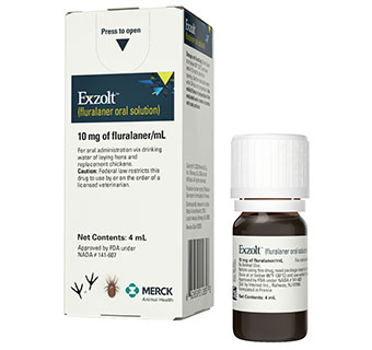 EXZOLT™ (FLURALANER ORAL SOLUTION) FOR POULTRY 10MG/ML 4 ML 1/PKG (RX)