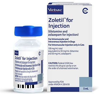 ZOLETIL™ (TILETAMINE AND ZOLAZEPAM) C IIIN INJECTION 5 ML 1/PKG
