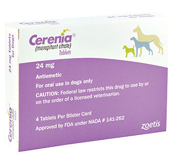 CERENIA® (MAROPITANT CITRATE) TABLETS 24 MG 4 TABLETS/BLISTER CARD 10/PKG