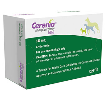 CERENIA® MAROPITANT CITRATE TABLETS 16MG 4 TABLETS/BLISTER 10 BLISTER CARDS/PK