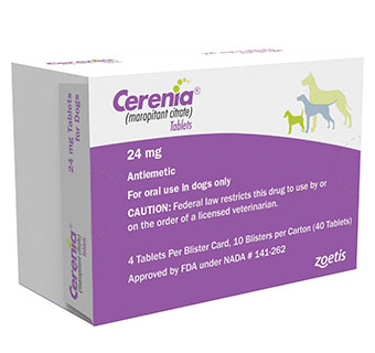 CERENIA® (MAROPITANT CITRATE) TABLETS 24MG 4 TABS/BLISTER 10 BLISTER CARDS/PKG