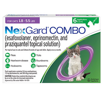 NEXGARD® COMBO FOR CATS 1.8 - 5.5 LB 6 DOSES 10 BOX/CARTON (AGENCY)