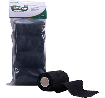 FLEXWRAP® EZ-TEAR® COHESIVE BANDAGE 4 IN X 5 YD BLACK 4/PKG