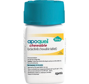 APOQUEL® CHEWABLE (OCLACITINIB CHEWABLE TABLET) 3.6MG 250/PKG (RX)