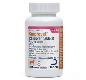 CARPROVET® (CARPROFEN TABLETS) FLAVORED TABLETS 75 MG 180/BOTTLE (RX)