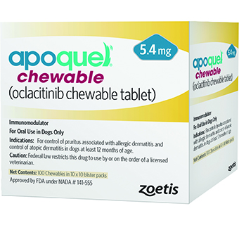 APOQUEL® CHEWABLE (OCLACITINIB CHEWABLE TABLET) 5.4MG 10 DOSES X 10/PKG (RX)